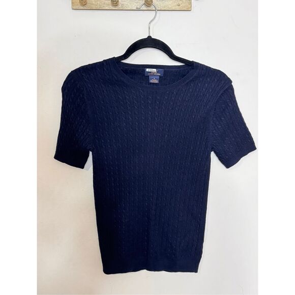 Brooks Brothers Womens Silk Cashmere Twin Set Cardigan & Tee Knit Navy S - Picture 4 of 5